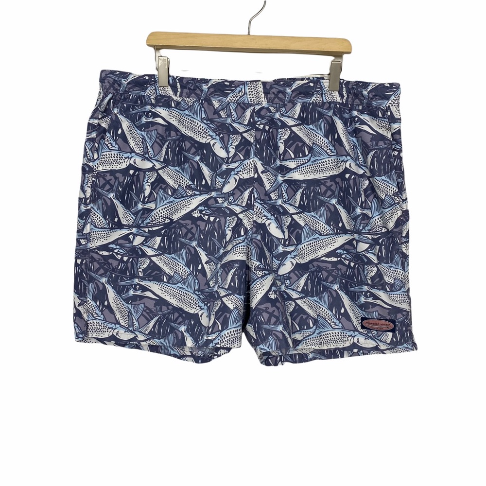 Vineyard Vines Fish Pattern Swim Trunks Boardshorts size Large
